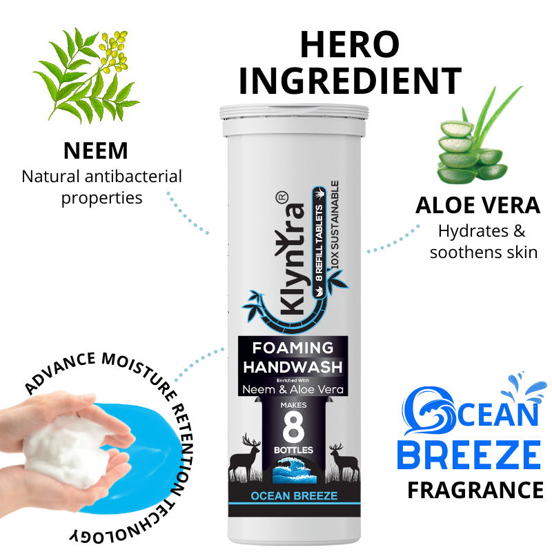 Foaming Handwash Tablet with Neem & Aloe Vera - Starter Kit - Ocean Breeze